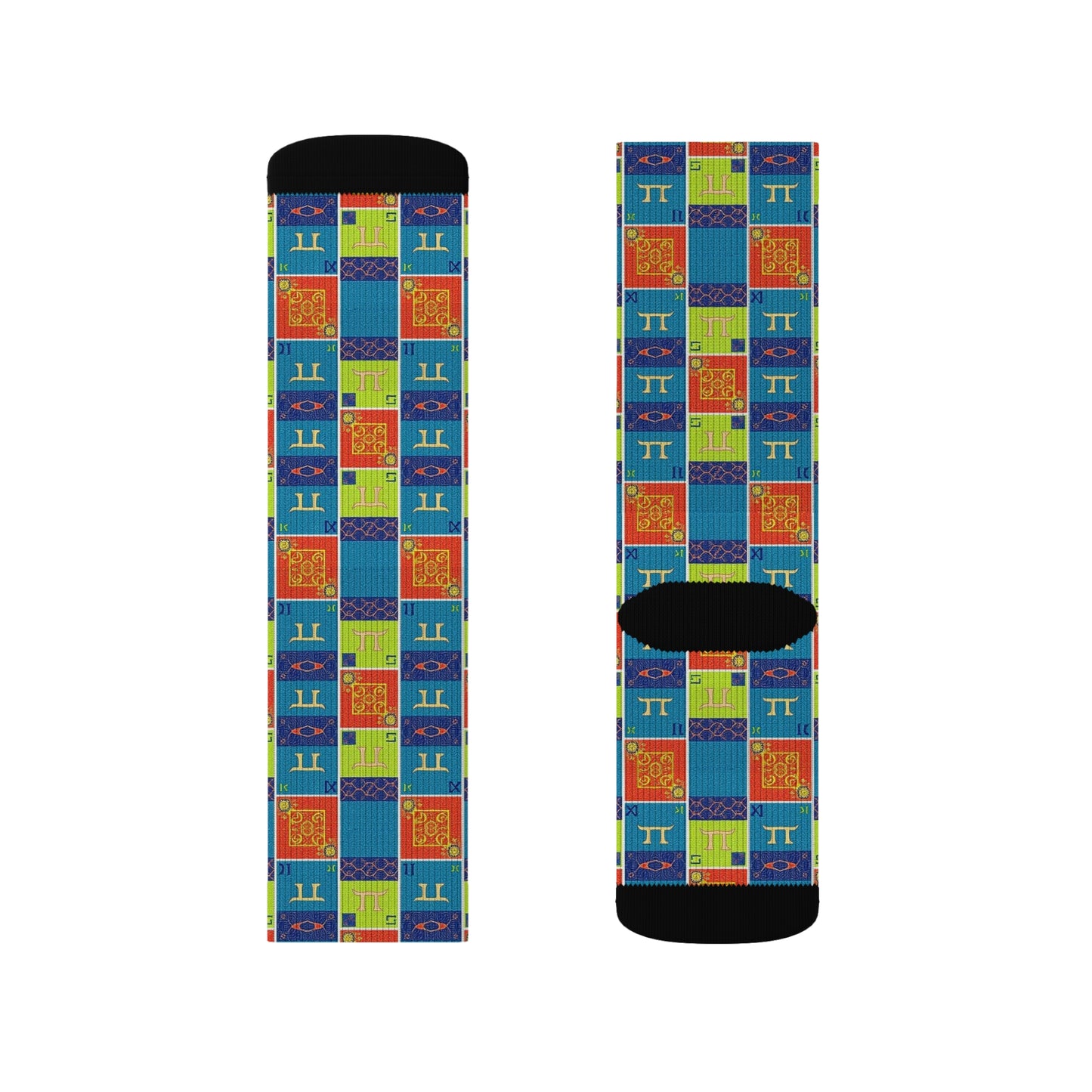 Sublimation Socks, Gemini, Zodiac v1, Shapes Pattern