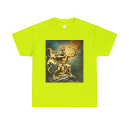 Unisex Heavy Cotton T-Shirt, Sagittarius King, Bow & Arrow, Zodiac Design