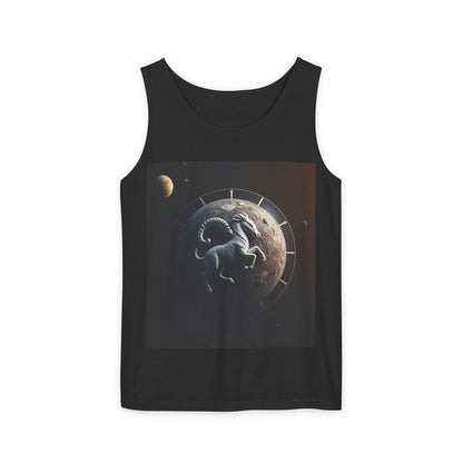 Unisex Garment-Dyed, Tank Top, Aries Design, Planet Animal, 100% Ringspun US cotton