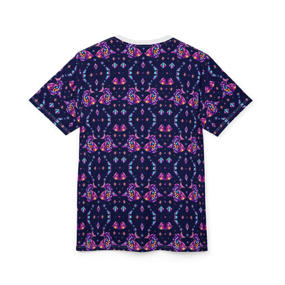 Unisex Cut & Sew T-Shirt, (AOP), Pisces, Zodiac v2, Jewels Pattern