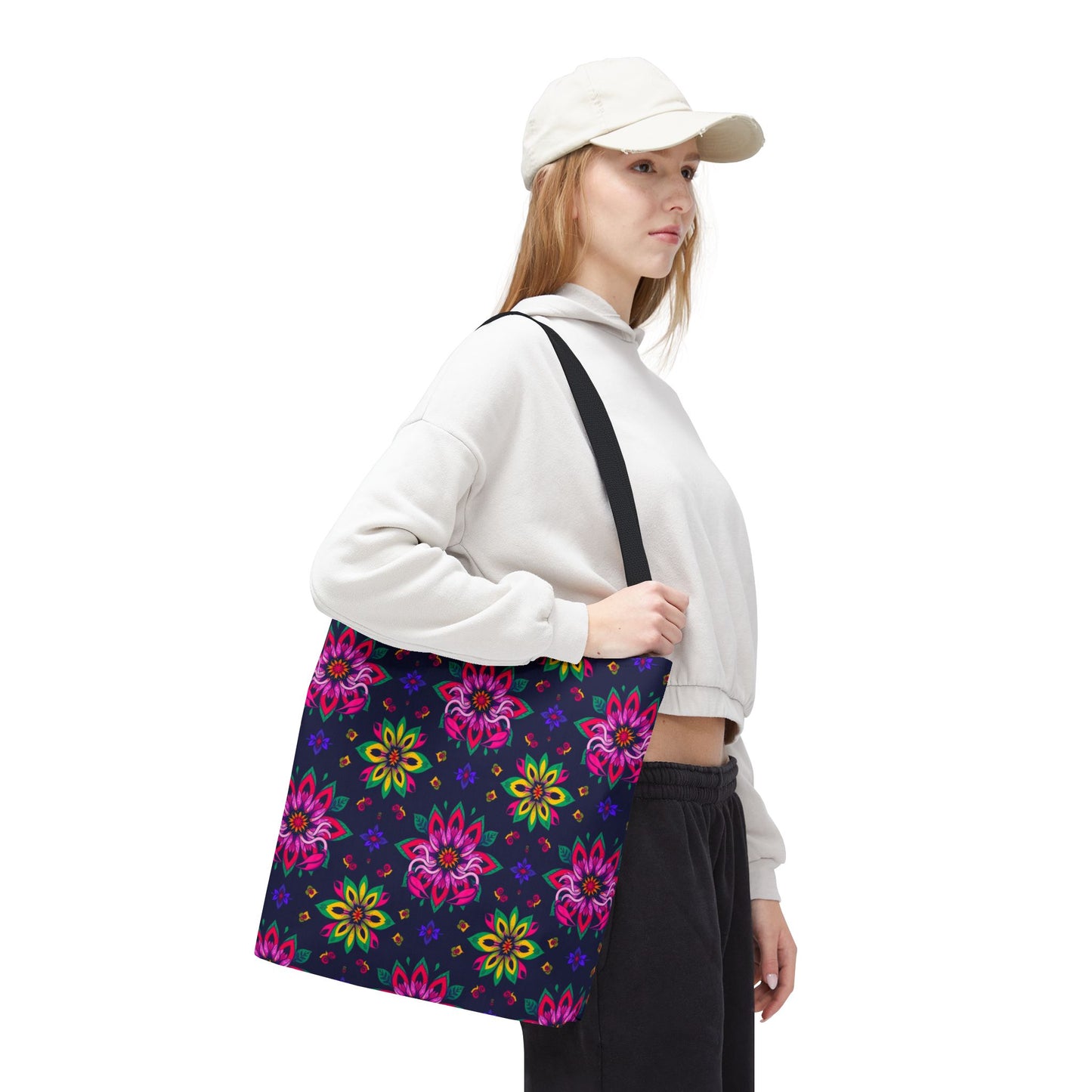 Tote Bag (AOP), Scorpio, Zodiac v2, Flower Pattern