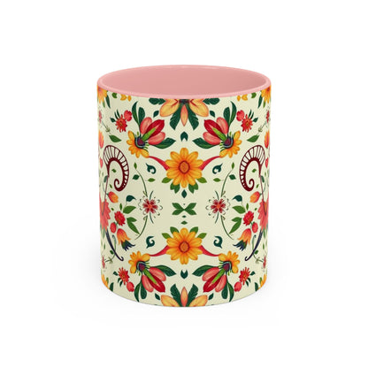 Accent Coffee Mug, Aries, Zodiac, Flower Pattern, (11, 15oz)