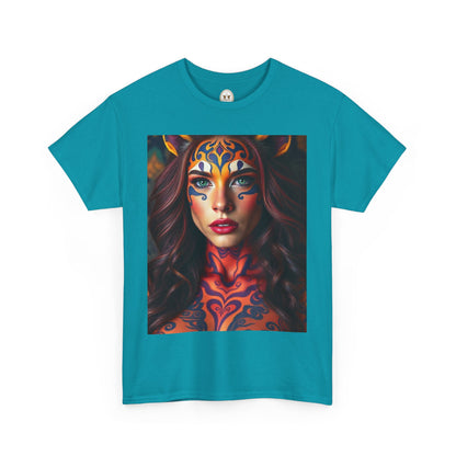 Unisex Heavy Cotton T-Shirt, Leo, Zodiac, Sexy Art