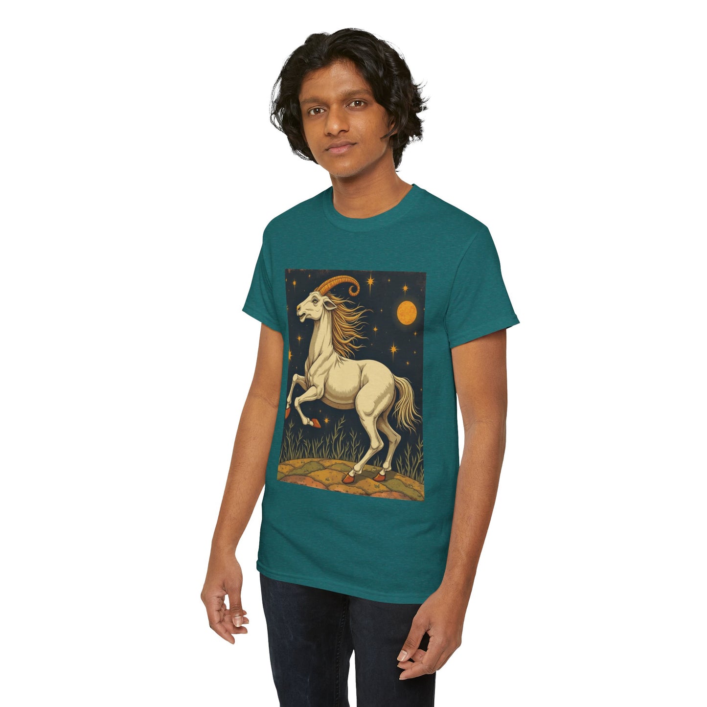 Unisex Heavy Cotton T-Shirt, Aries Animal, Zodiac Design