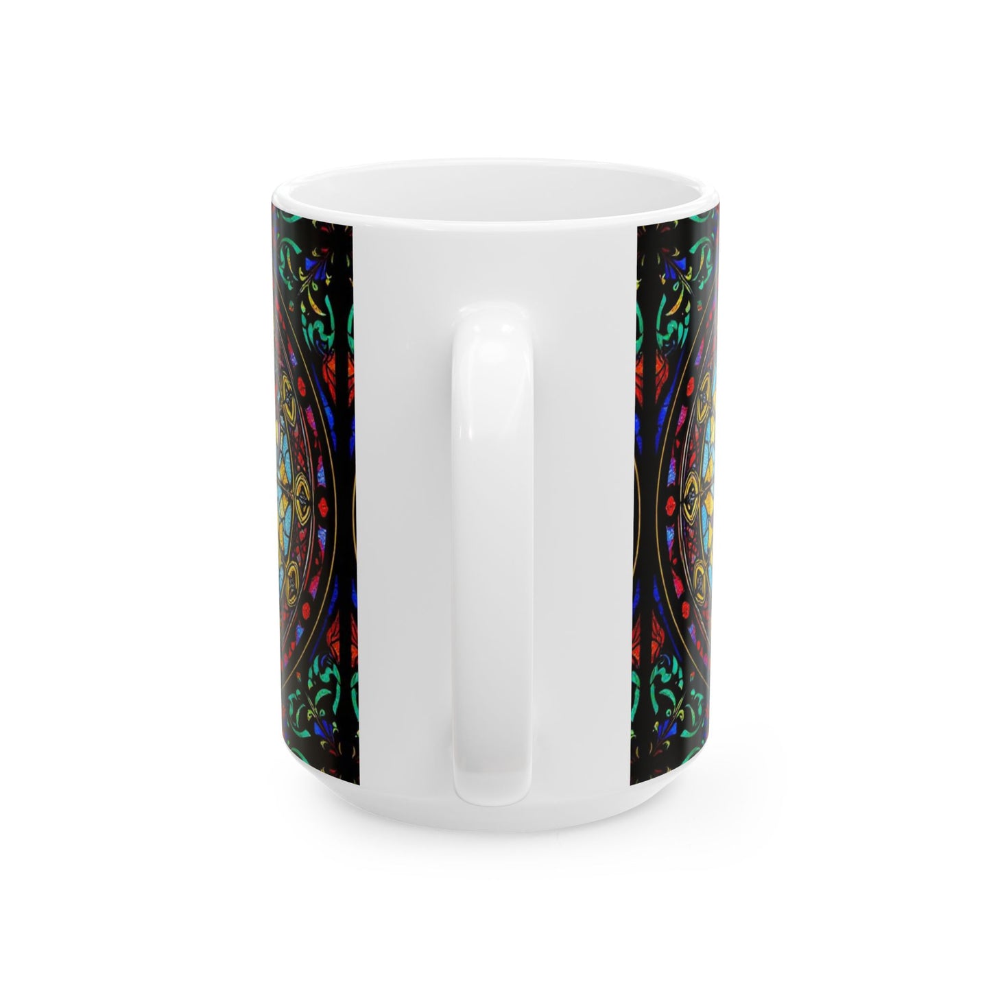 Ceramic Mug, (11oz, 15oz), Ceramic Coffee Mug, AOP, Glass Design, Sagittarius Zodiac