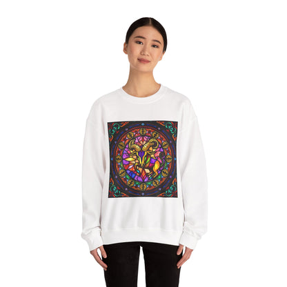 Unisex Heavy Blend™ Crewneck Sweatshirt, Glass 1, Taurus Zodiac Design