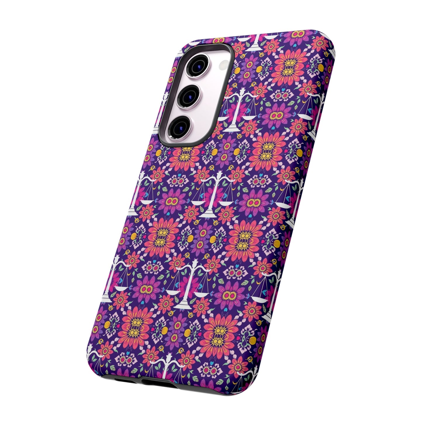 Tough Cases, Libra, Zodiac v4, Flower Pattern