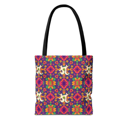 Tote Bag (AOP), Aquarius, Zodiac v2, Flower Pattern