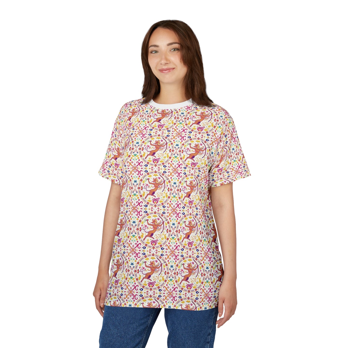Unisex Cut & Sew T-Shirt, AOP, Sagittarius, Zodiac, Pattern