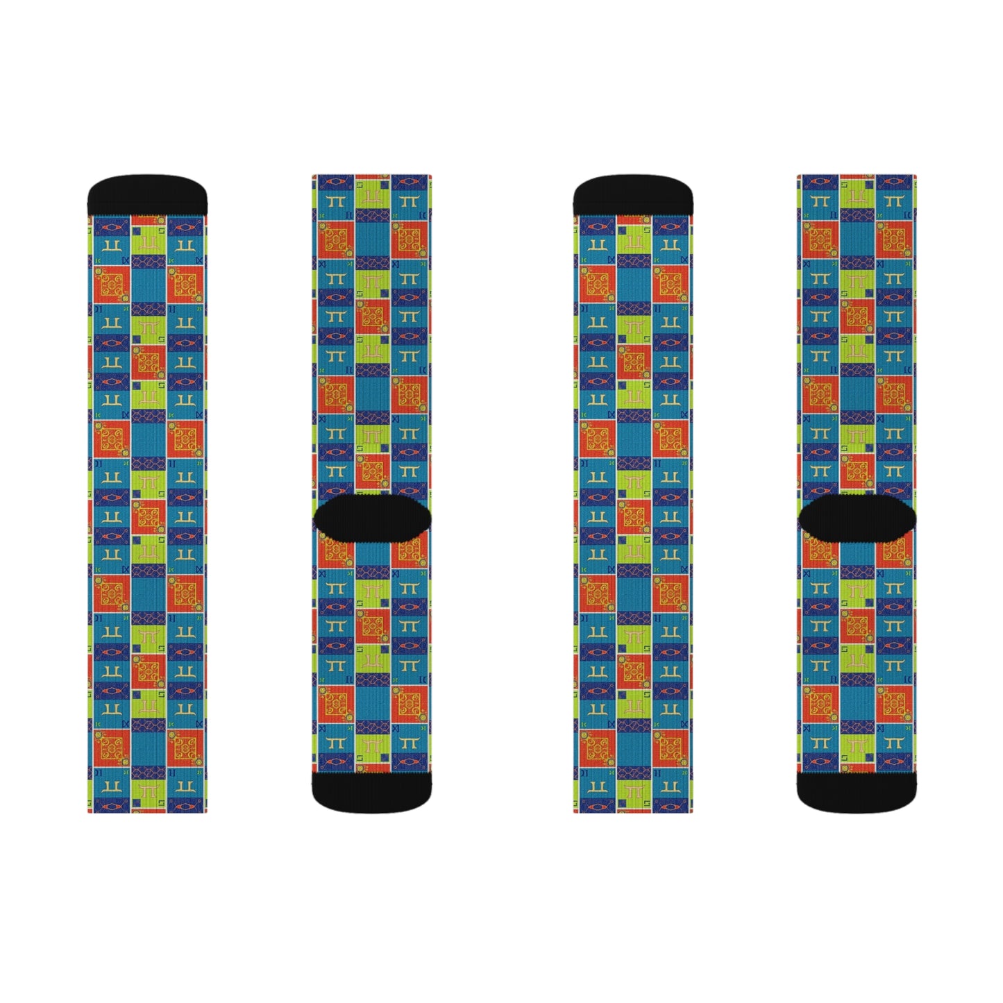 Sublimation Socks, Gemini, Zodiac v1, Shapes Pattern