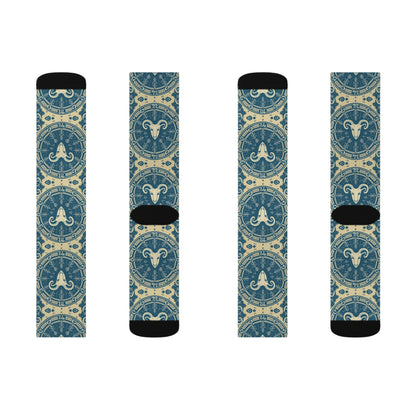 Sublimation Socks, Aries, Zodiac v1, Pattern