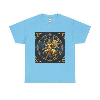 Unisex Heavy Cotton T-Shirt, Gold Angel, Symbol, Virgo Zodiac Design