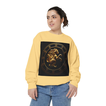 Garment-Dyed Sweatshirt, Unisex, Space Animal Design v1, Virgo