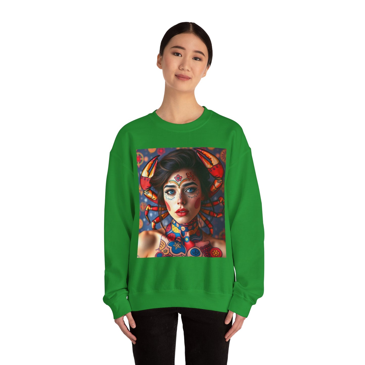 Unisex Heavy Blend™ Crewneck Sweatshirt, Cancer, Zodiac v2, Sexy Pattern