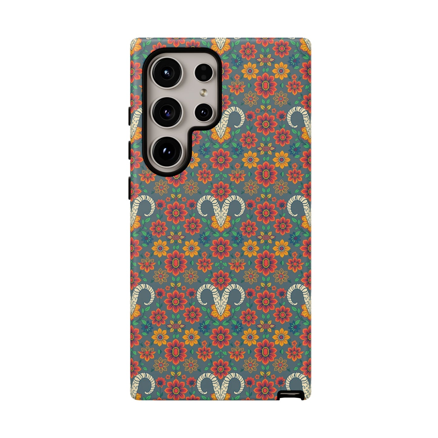 Tough Cases, Aries, Zodiac v3, Flower Pattern