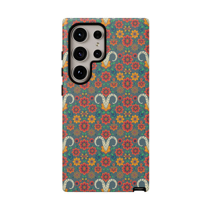 Tough Cases, Aries, Zodiac v3, Flower Pattern