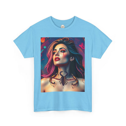 Unisex Heavy Cotton T-Shirt, Scorpio, Zodiac v1, Sexy Art