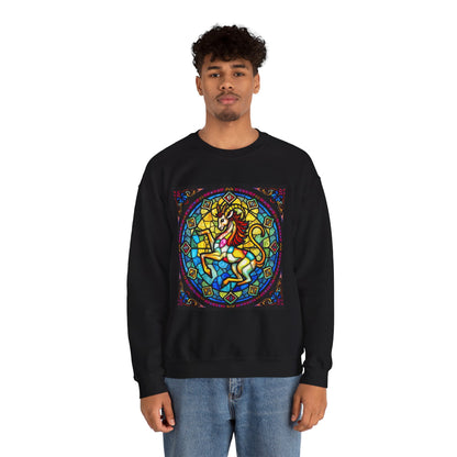 Unisex Heavy Blend™ Crewneck Sweatshirt, Glass, Capricorn Zodiac Design
