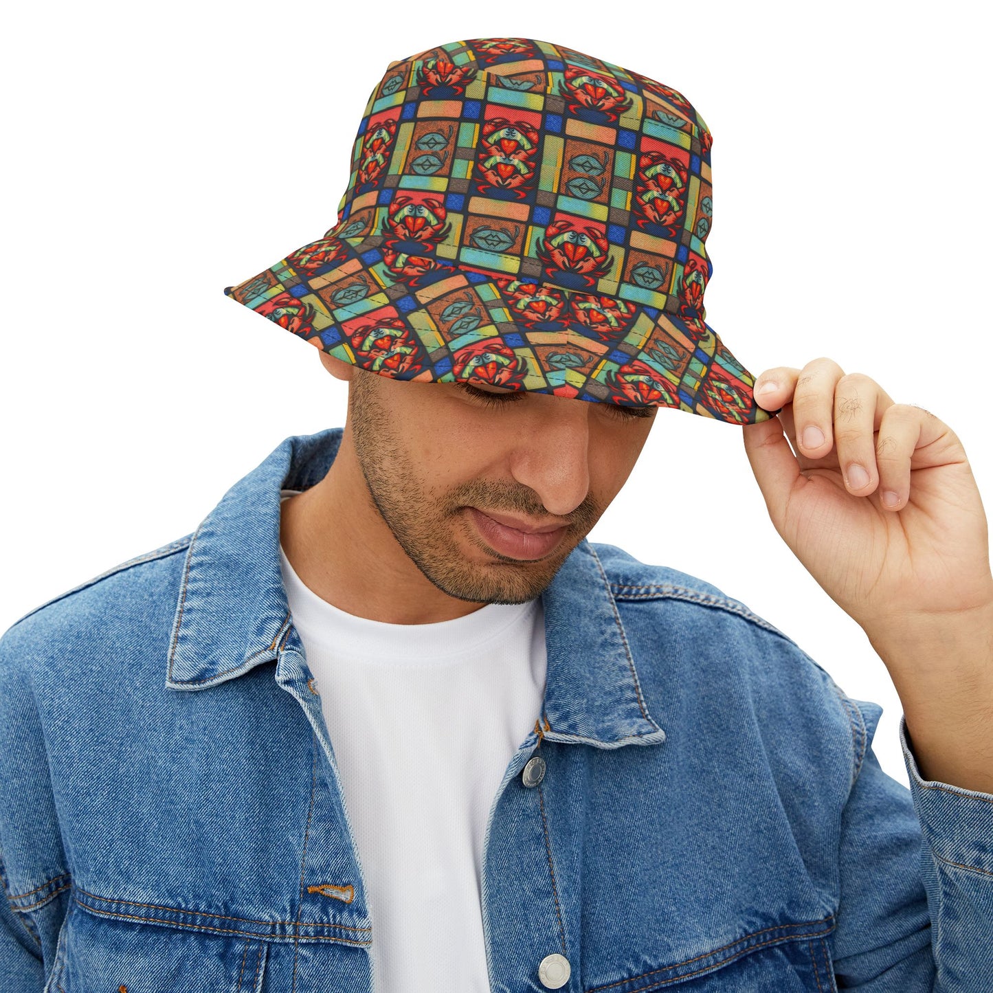Bucket Hat, (AOP), Cancer, Zodiac, Shape Pattern