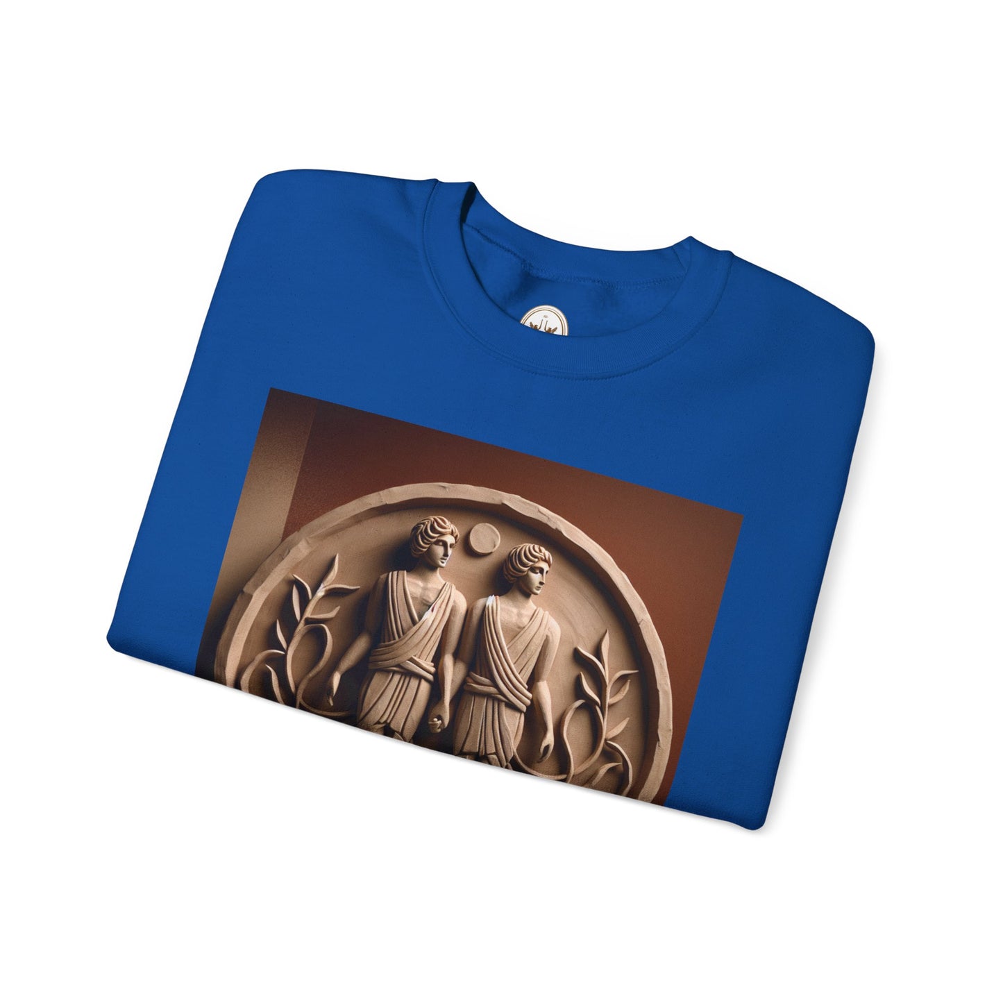 Unisex Heavy Blend™ Crewneck Sweatshirt, Stone Twins, Gemini Zodiac Design