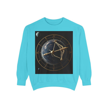 Garment-Dyed Sweatshirt, Unisex, Space Symbol Design v1, Sagittarius