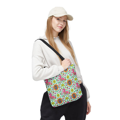 Tote Bag (AOP), Aquarius, Zodiac, Flower Pattern