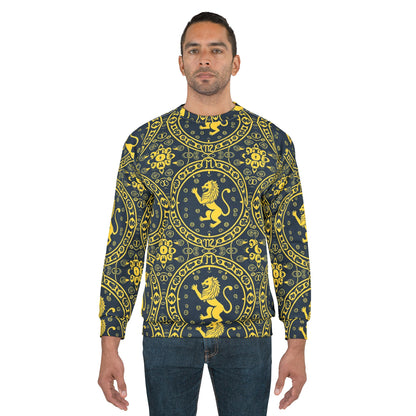 Unisex Sweatshirt, Zodiac Design, Pattern, Leo, AOP