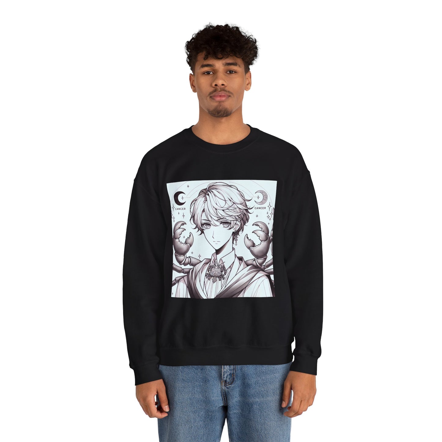 Unisex Heavy Blend™ Crewneck Sweatshirt,Two Moon, Cancer Zodiac Design