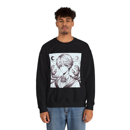 Unisex Heavy Blend™ Crewneck Sweatshirt,Two Moon, Cancer Zodiac Design