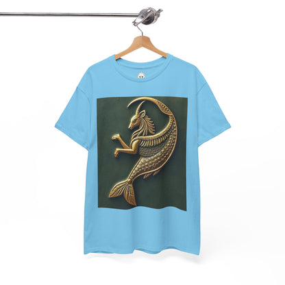 Unisex Heavy Cotton T-Shirt, Capricorn Animal v1, Symbol, Zodiac Design