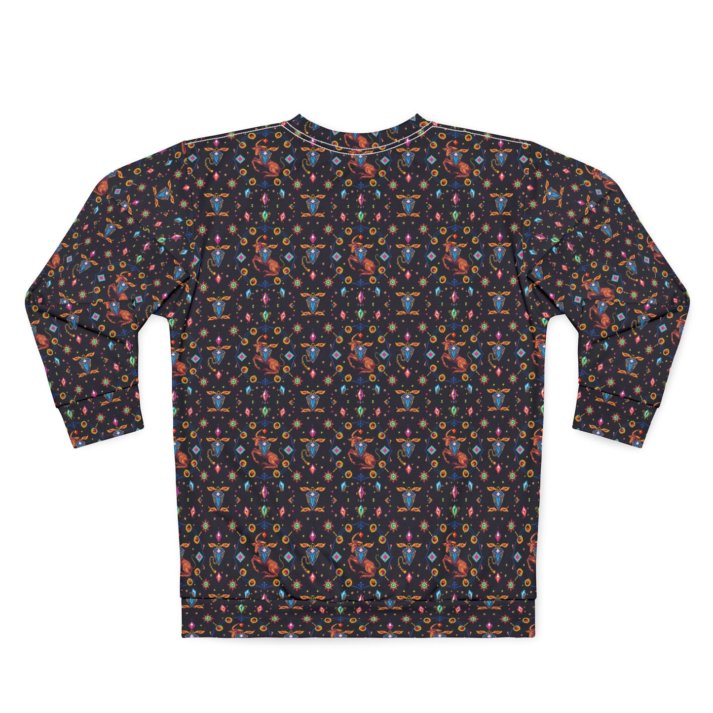 Unisex Sweatshirt (AOP), Capricorn, Zodiac v2, Jewel Pattern