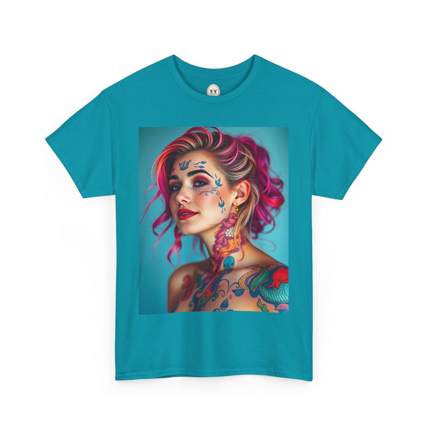 Unisex Heavy Cotton T-Shirt, Pisces, Zodiac v3, Sexy Art