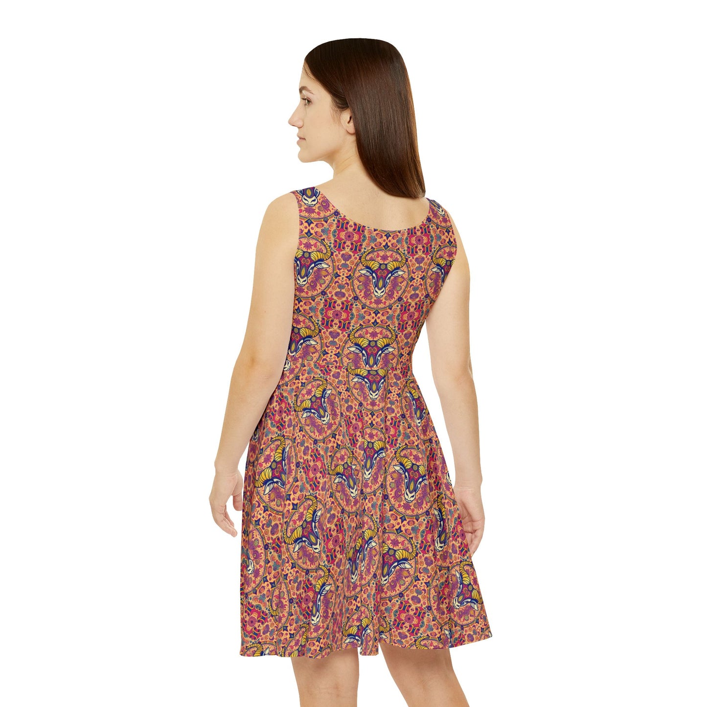 Women's Skater Dress, AOP, Zodiac, Taurus, Pattern