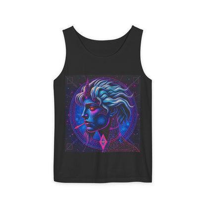 Unisex Garment-Dyed, Tank Top, Gemini, Pop Art v1, 100% US cotton