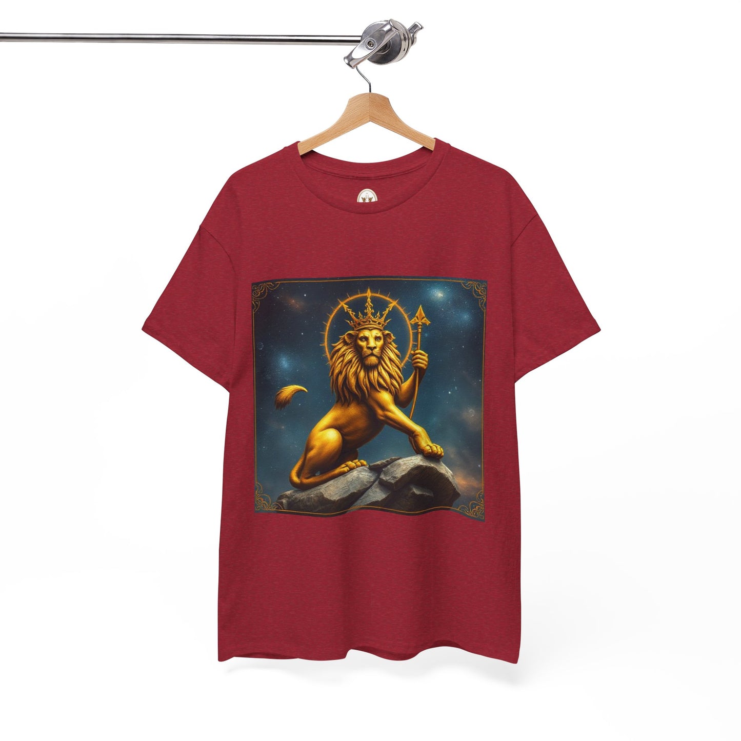 Unisex Heavy Cotton T-Shirt, King of Lions, Leo Zodiac Design