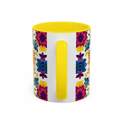 Accent Coffee Mug, Gemini, Zodiac, Flower Pattern, (11, 15oz)