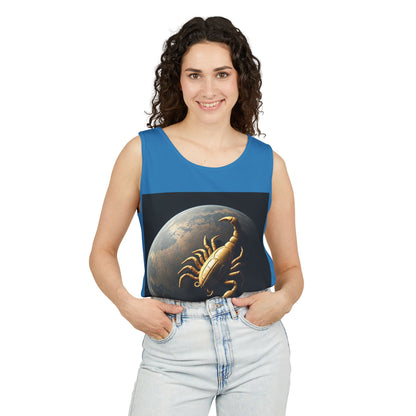 Unisex Garment-Dyed, Tank Top, Scorpio Design, Planet Symbol v1, 100% US cotton
