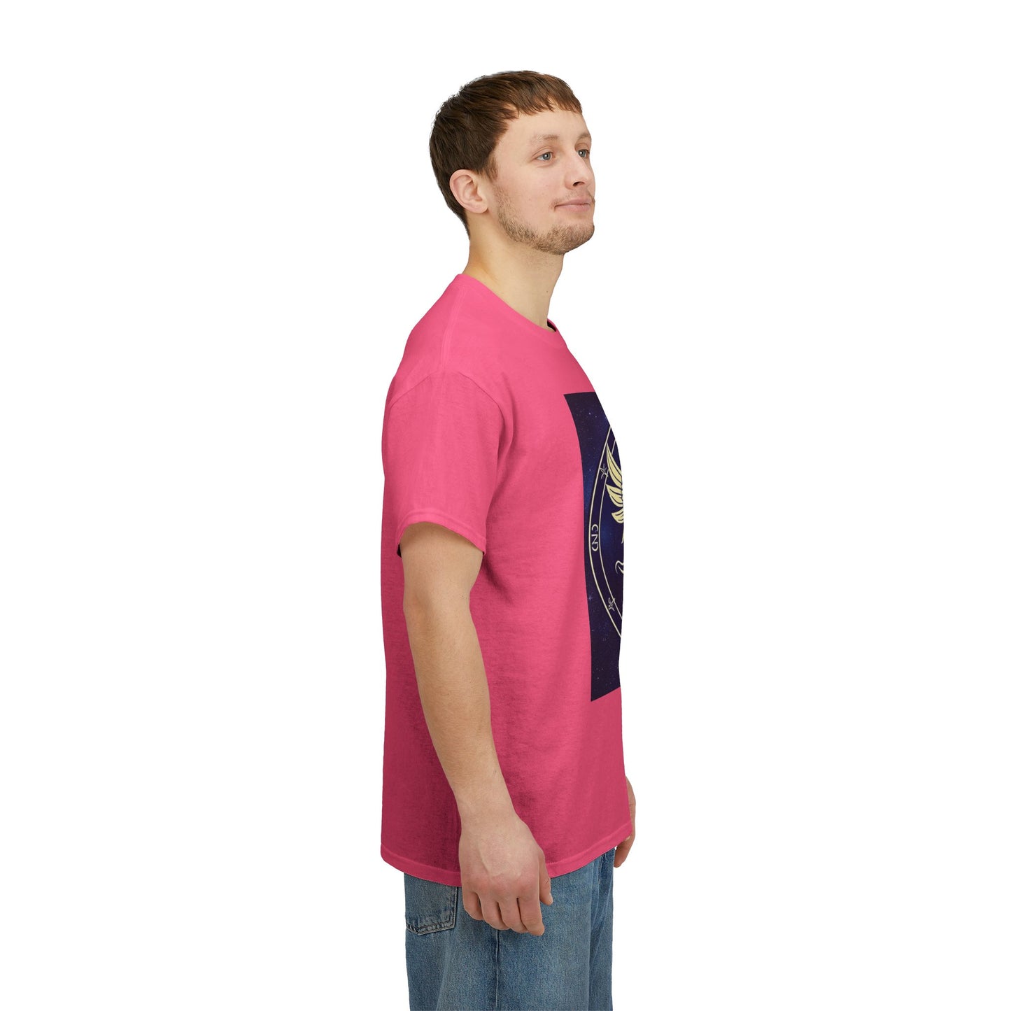 Unisex Heavy Cotton T-Shirt, Space Angel Twins v1, Gemini Zodiac Design