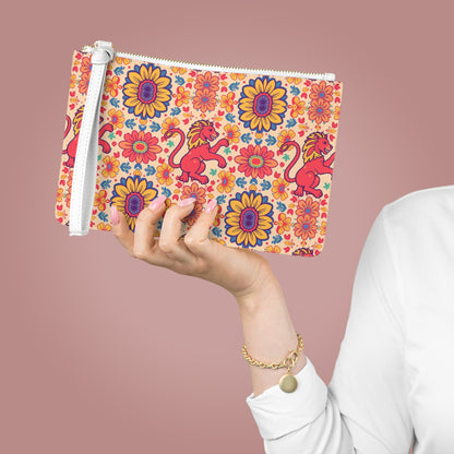 Clutch Bag, Leo, Zodiac v4, Flower Pattern