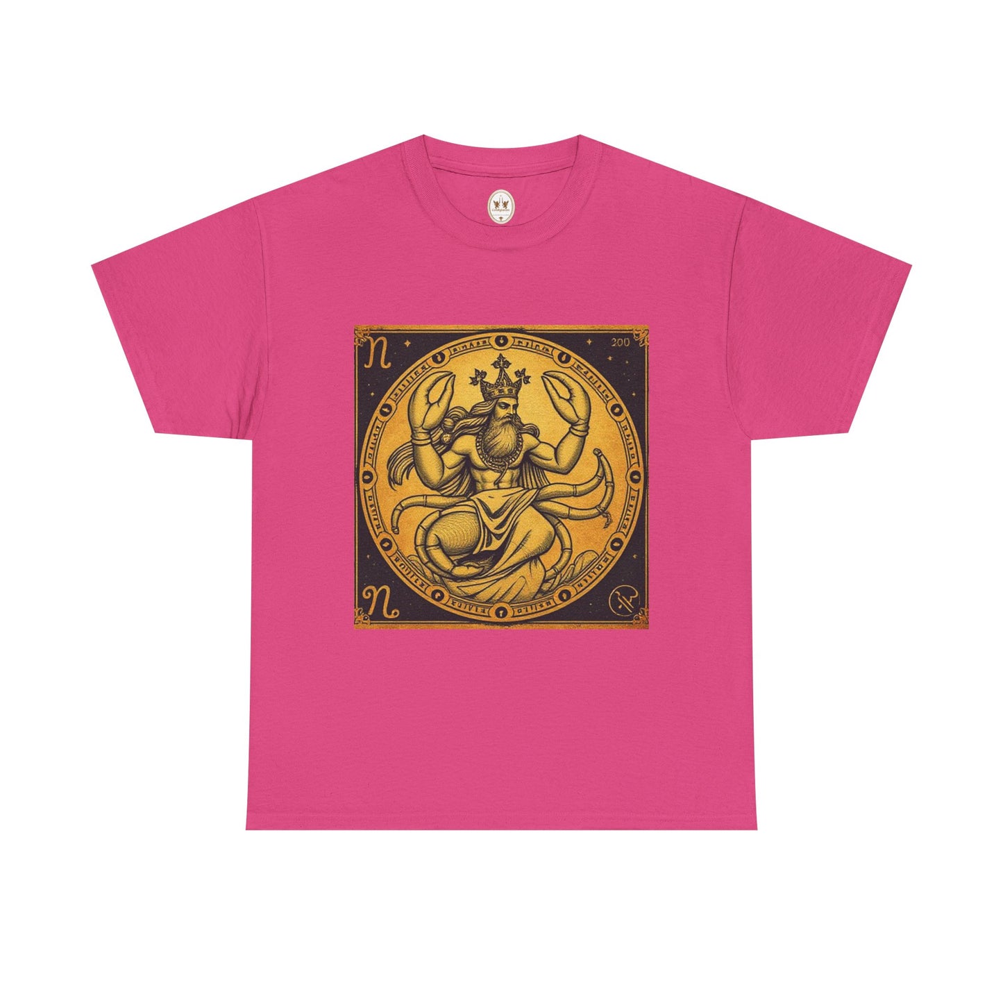 Unisex Heavy Cotton T-Shirt, Crab King, Cancer Zodiac Design
