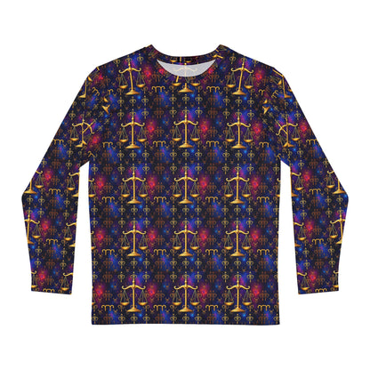 Men's Long Sleeve Shirt, (AOP), Libra, Zodiac v2, Pattern
