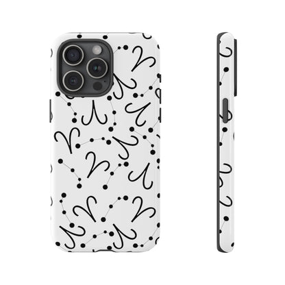 Tough Cases with the Aries Zodiac sign for iPhone, Samsung Galaxy, and Google Pixel devices