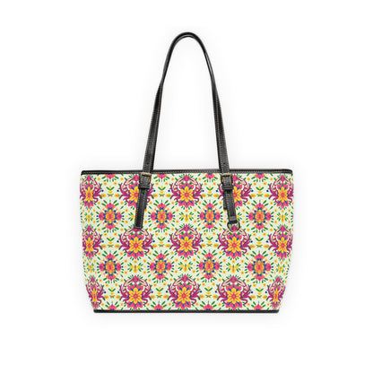 Leather Shoulder Bag, Cancer, Zodiac v2, Flower Pattern