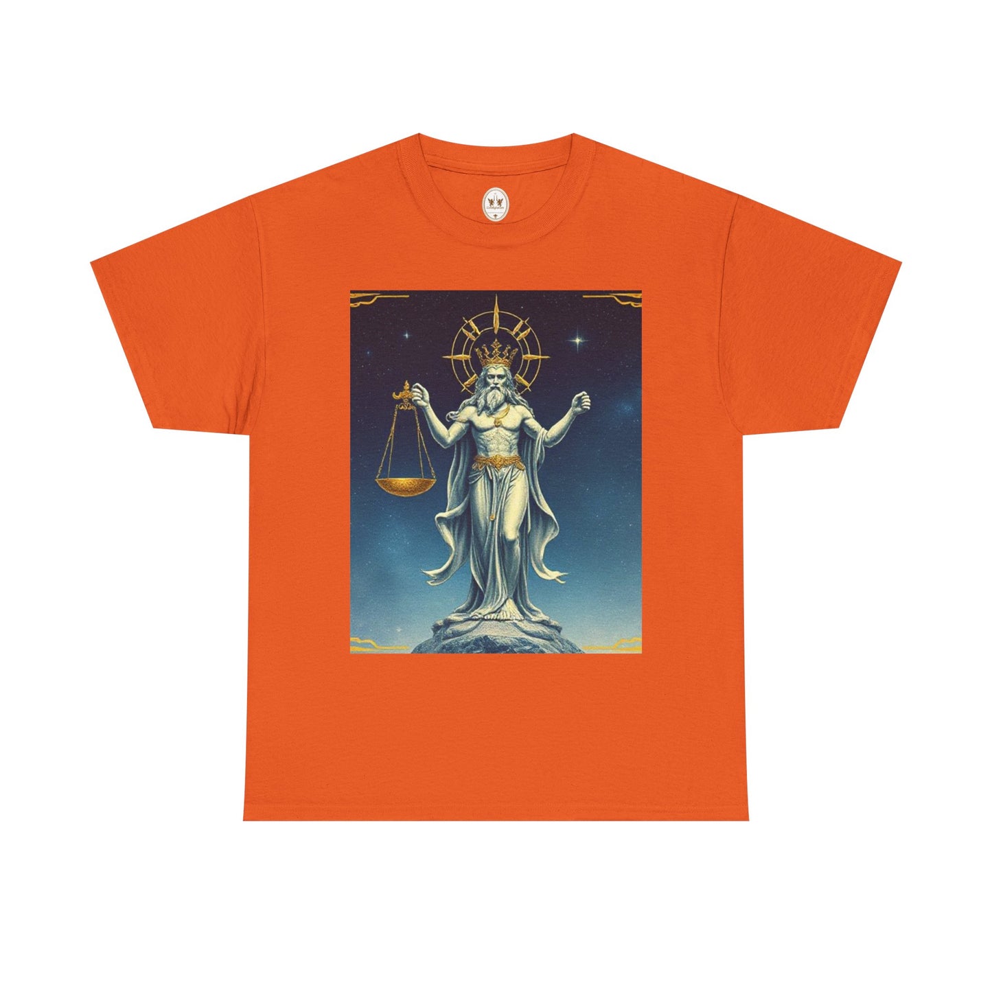 Unisex Heavy Cotton T-Shirt, Space, Libra God, Zodiac Design