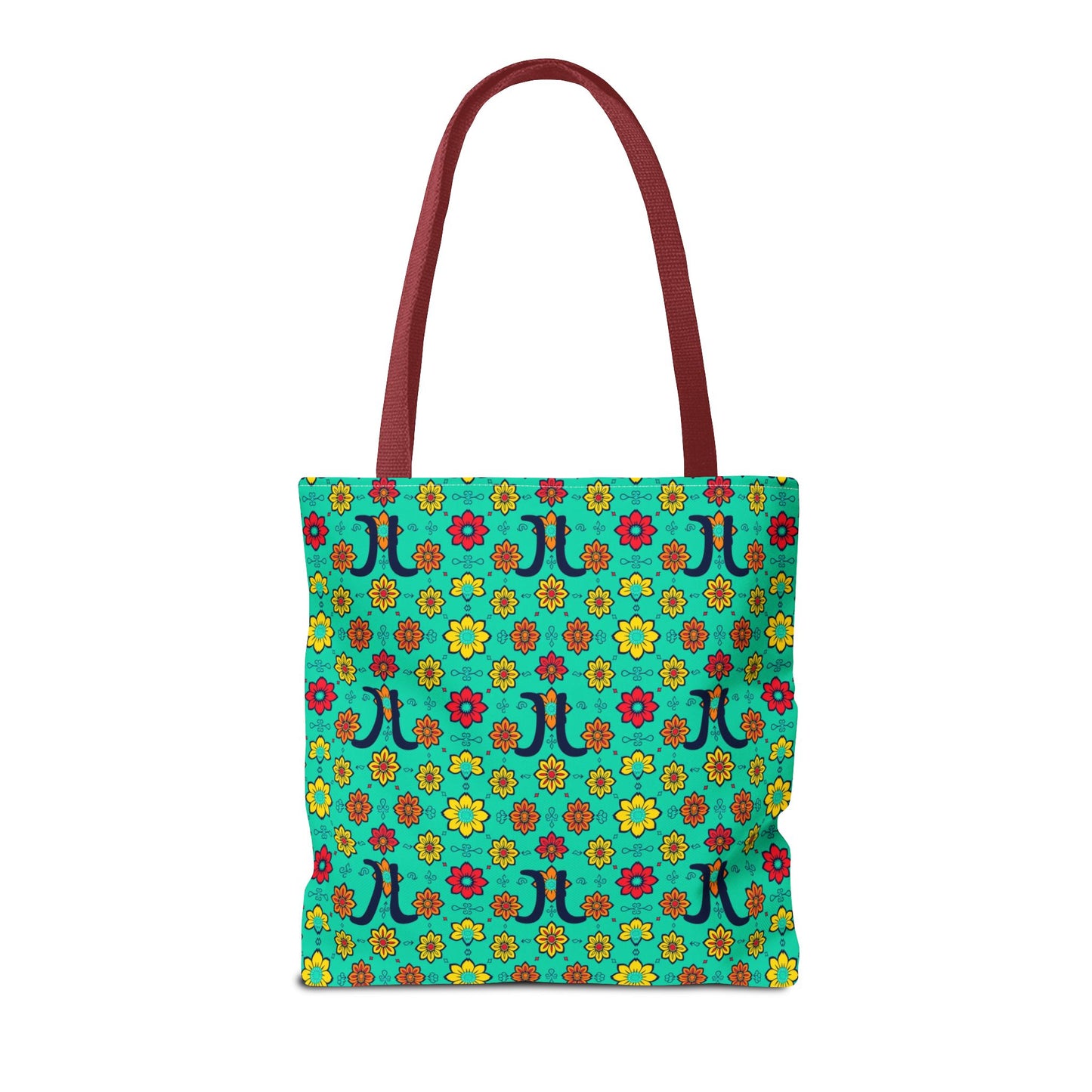 Tote Bag, (AOP), Aquarius, Zodiac, Flower Pattern