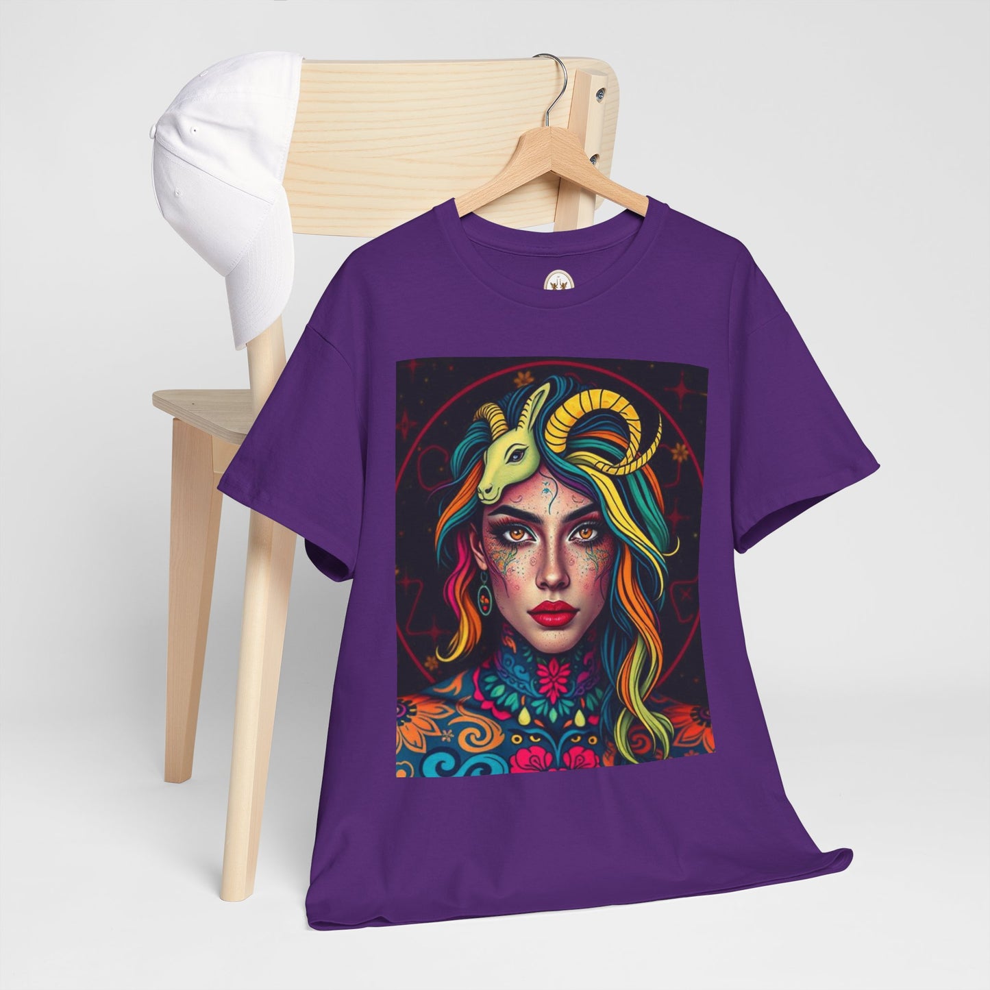Unisex Heavy Cotton T-Shirt, Capricorn, Zodiac v2, Sexy Art