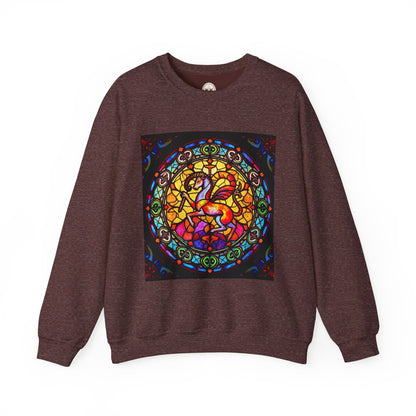 Unisex Heavy Blend™ Crewneck Sweatshirt, Glass 1, Aries Zodiac Design