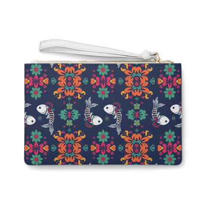 Clutch Bag, Pisces, Zodiac v4, Flower Pattern