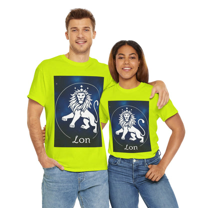 Unisex Heavy Cotton T-Shirt, Space Lion, Leo Zodiac Design