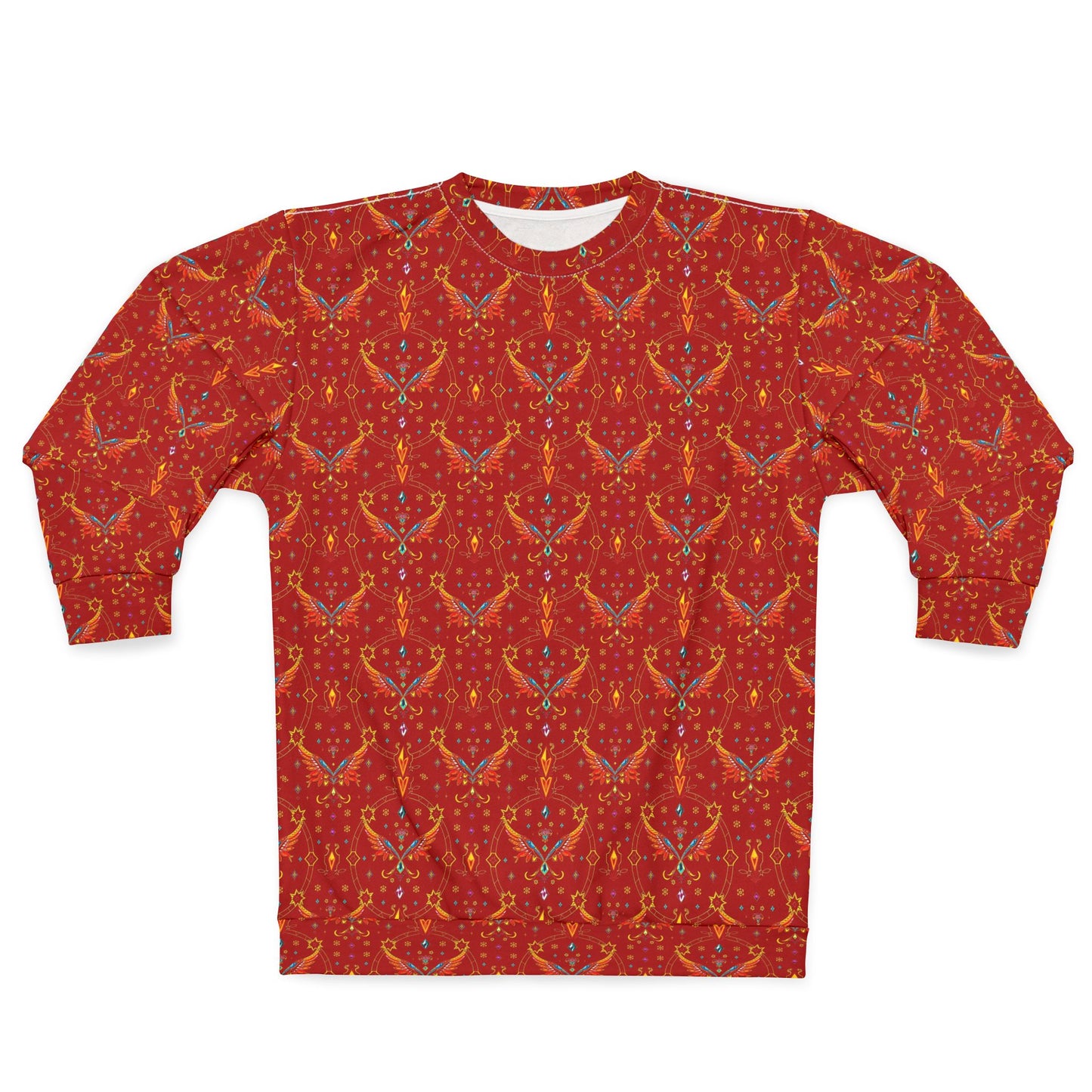 Unisex Sweatshirt (AOP), Sagittarius, Zodiac v1, Jewel Pattern
